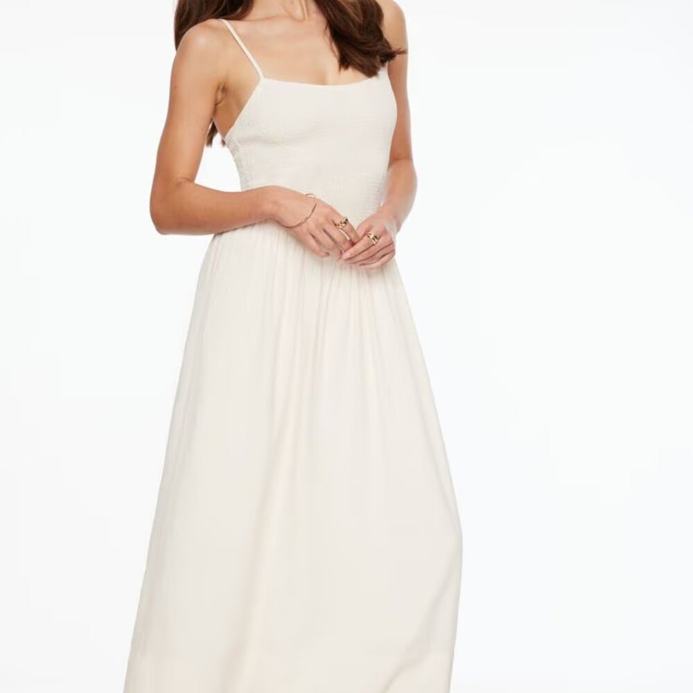 Cami Ruched Linen Maxi Dress